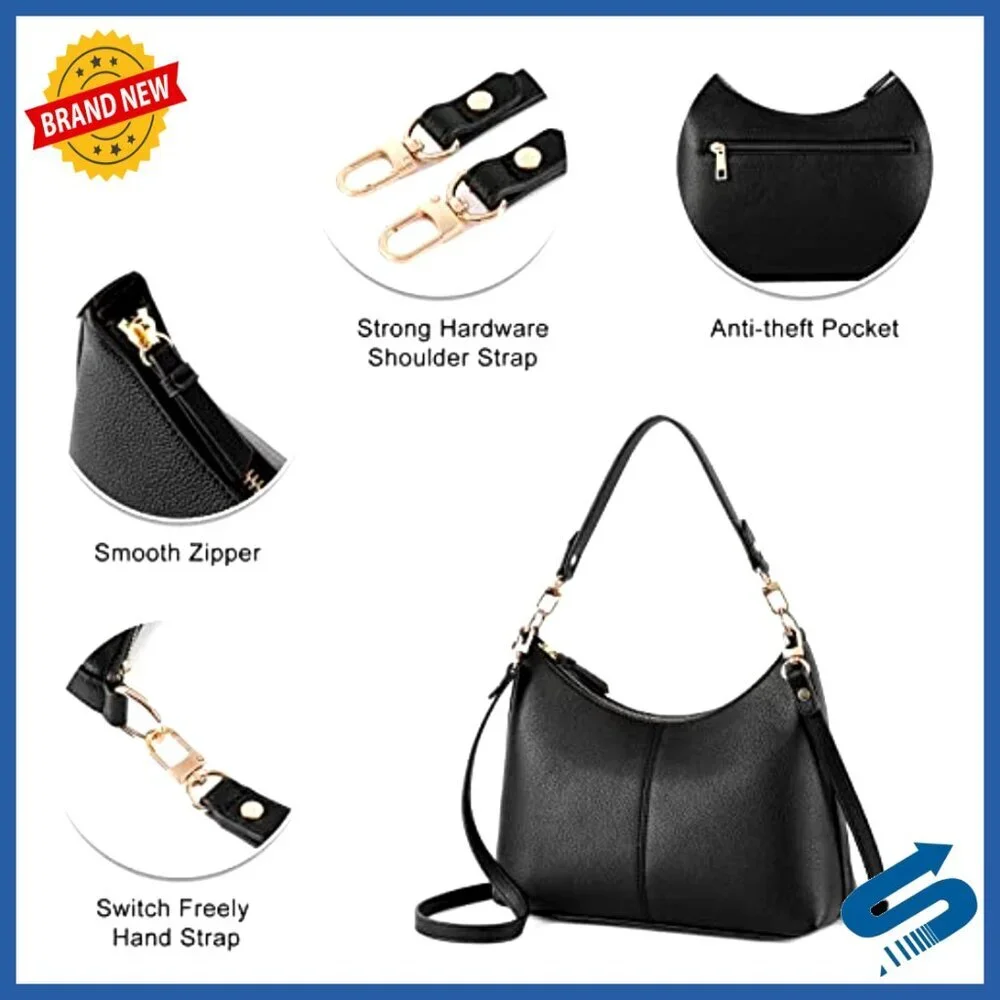 Small Waterproof Leather Crossbody Bag Mini Purse for Work Travel